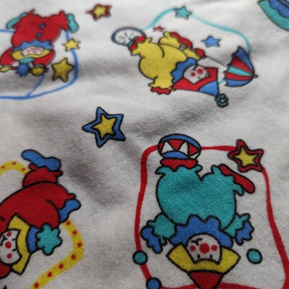 Vintage Baby Hooded Sleep Sack Long Sleeve Clown 90s Print Fruit of the Loom - Picture 2 of 5